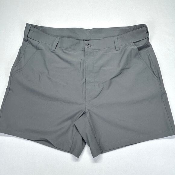 Huk Pursuit Mens XXL 6" Inseam Gray Chino Shorts 43x6 Elastic Waist Fishing Camp - Picture 12 of 13